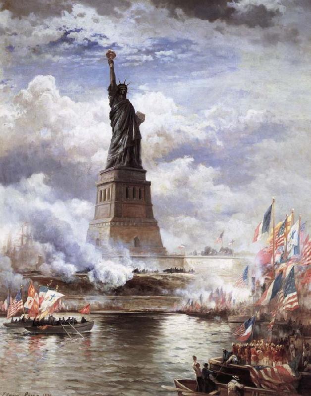 Moran, Edward Statue of liberty in United States oil painting picture